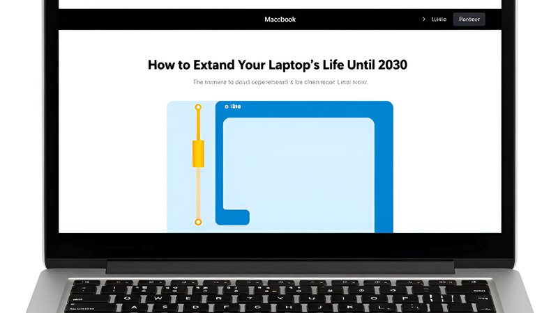 Современная иллюстрация процесса технического обслуживания MacBook для продления срока службы ноутбука в НБР Сервис