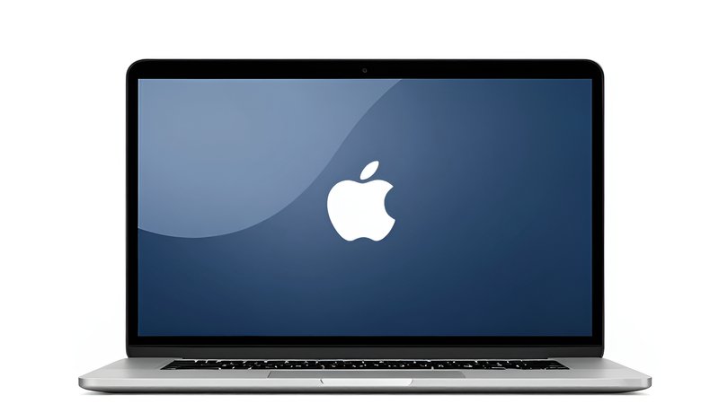 Современный ноутбук MacBook на столе в сервисном центре НБР Сервис для качественного ремонта в Москве